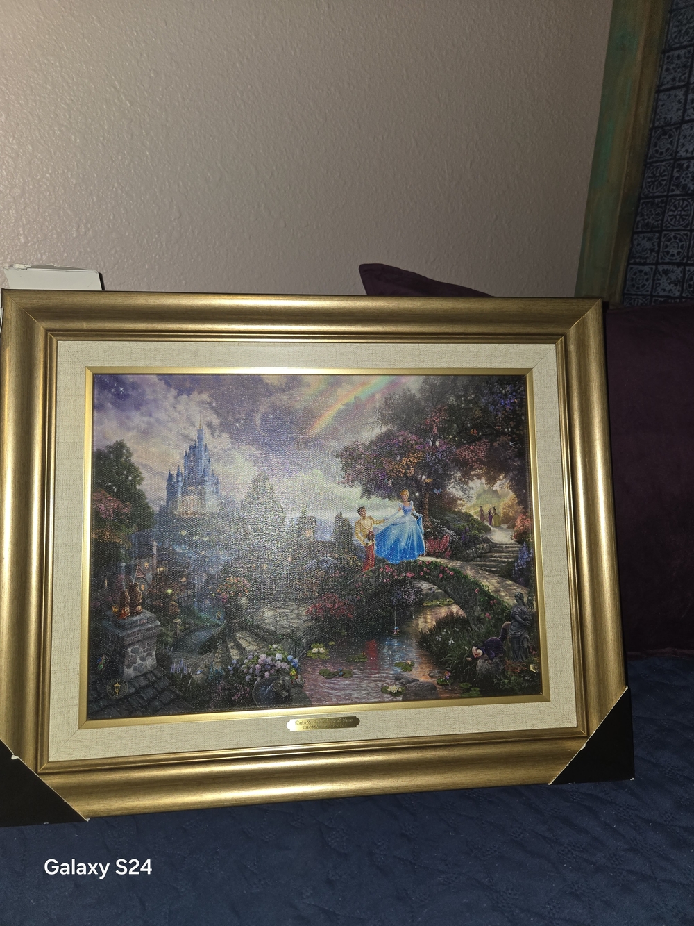 Thomas Kinkade Disney Cinderella Wishes Upon A Dream Framed Art New